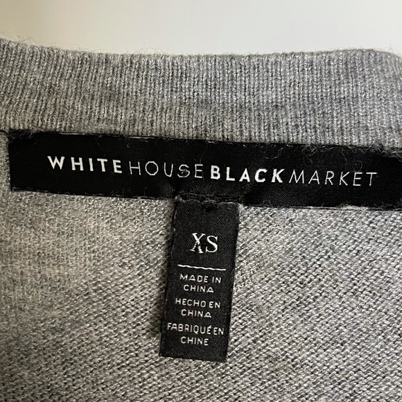 WHITE HOUSE BLACK MARKET Cashmere Faux Wrap Blouse - Picture 8 of 9